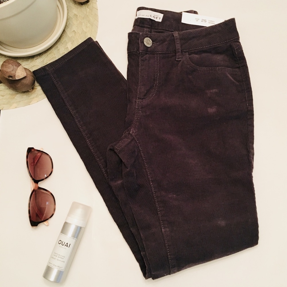 [ LOFT ] NWT grey skinny corduroys